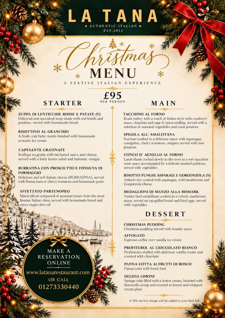 La tana Christmas Menu 2026